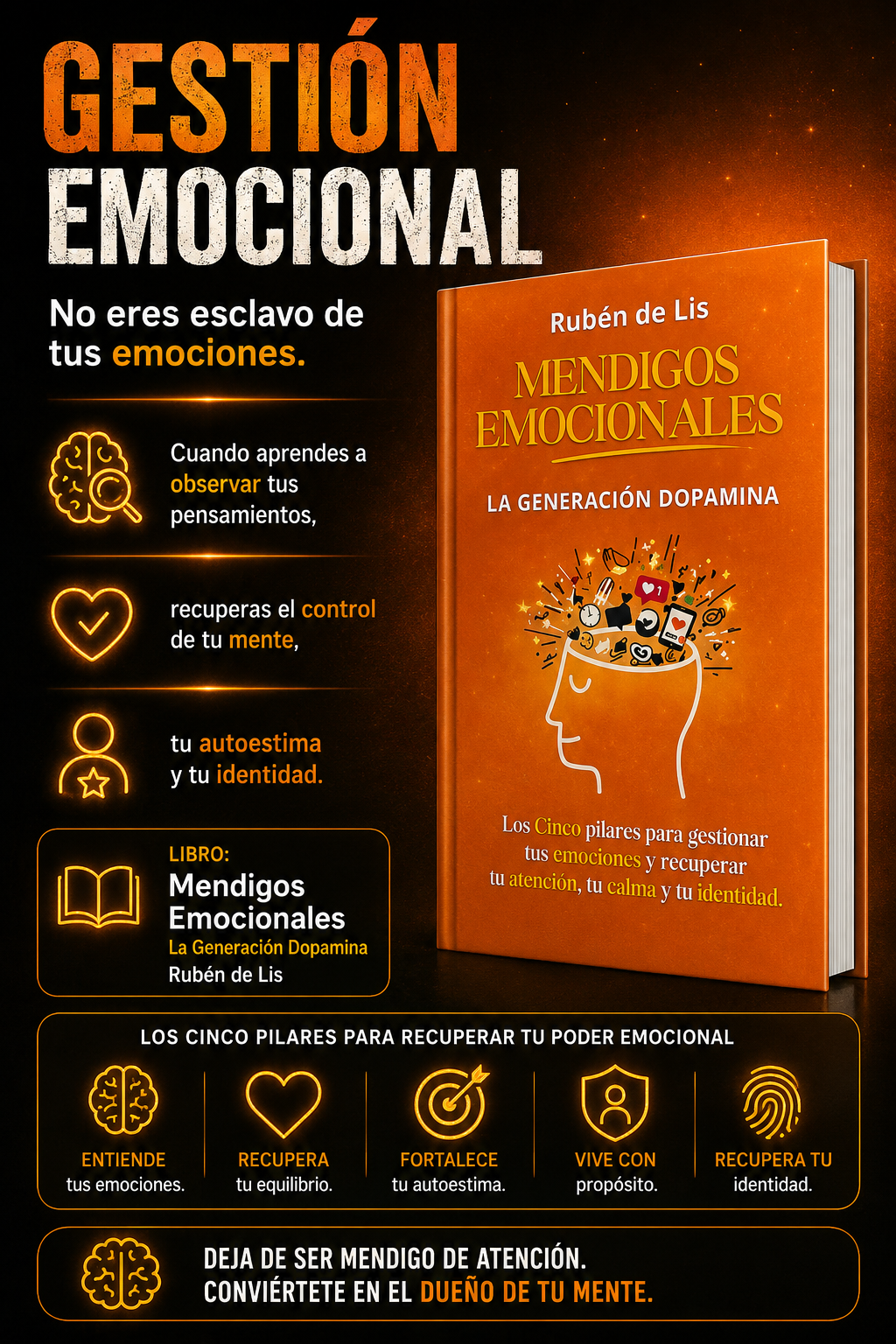 Portada del libro Mendigos Emocionales, La Generación Dopamina